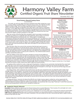 Certified Organic Fruit Share Newsletter November 19-21, 2015