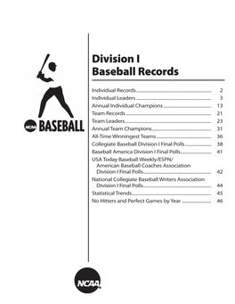 2011 Division I Records.Indd