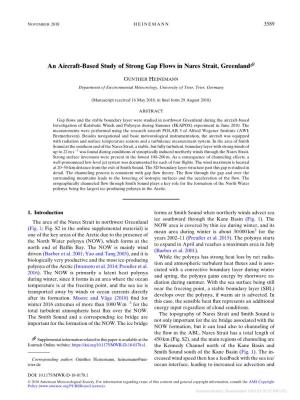 An Aircraft-Based Study of Strong Gap Flows in Nares Strait, Greenland