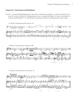 Chapter 19 – Tonicization and Modulation Website Exercise