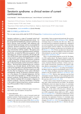 Serotonin Syndrome: a Clinical Review of Current Controversies