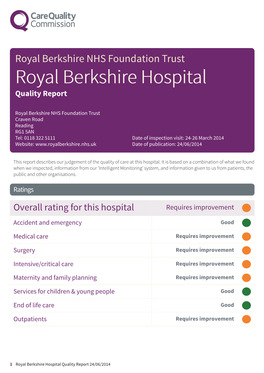 Royal Berkshire Hospital Scheduled Report