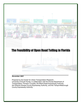 The Feasibility of Open Road Tolling in Florida