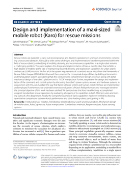 Design and Implementation of a Maxi-Sized Mobile Robot (Karo) For