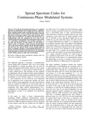 Spread Spectrum Codes for Continuous-Phase Modulated Systems Gaurav Thakur∗