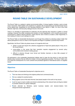 Round Table on Sustainable Development