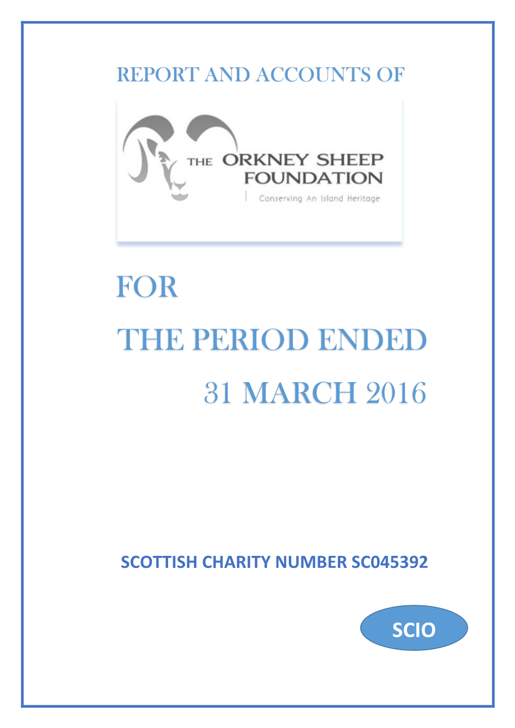 ANNUAL REPORT to 31 March 2016