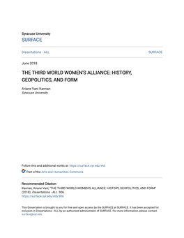 The Third World Women's Alliance: History