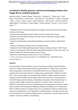 A Method to Identify Physical, Chemical and Biological Factors That Trigger Bcl-Xl-Mediated Apoptosis