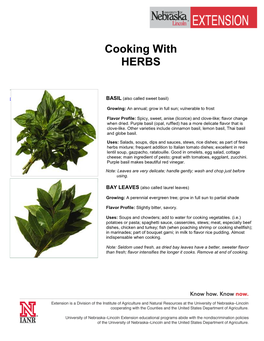 Cooking with HERBS