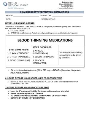 Blood Thinning Medications