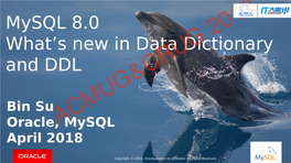 Mysql 8.0 What's New in Data Dictionary And