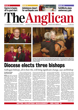 Diocese Elects Three Bishops Suffragan Bishops, All in Their 40S, Will Bring Significant Change, Says Archbishop