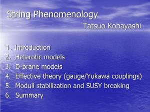 String Phenomenology Tatsuo Kobayashi