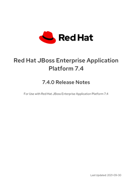Red Hat Jboss Enterprise Application Platform 7.4 7.4.0 Release Notes