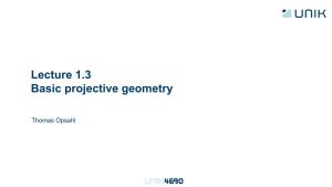 Lecture 2.2 a Brief Introduction to Projective Geometry