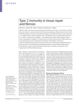 Type 2 Immunity in Tissue Repair and Fibrosis