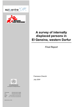 A Survey of Internally Displaced Persons in El Geneina, Western Darfur