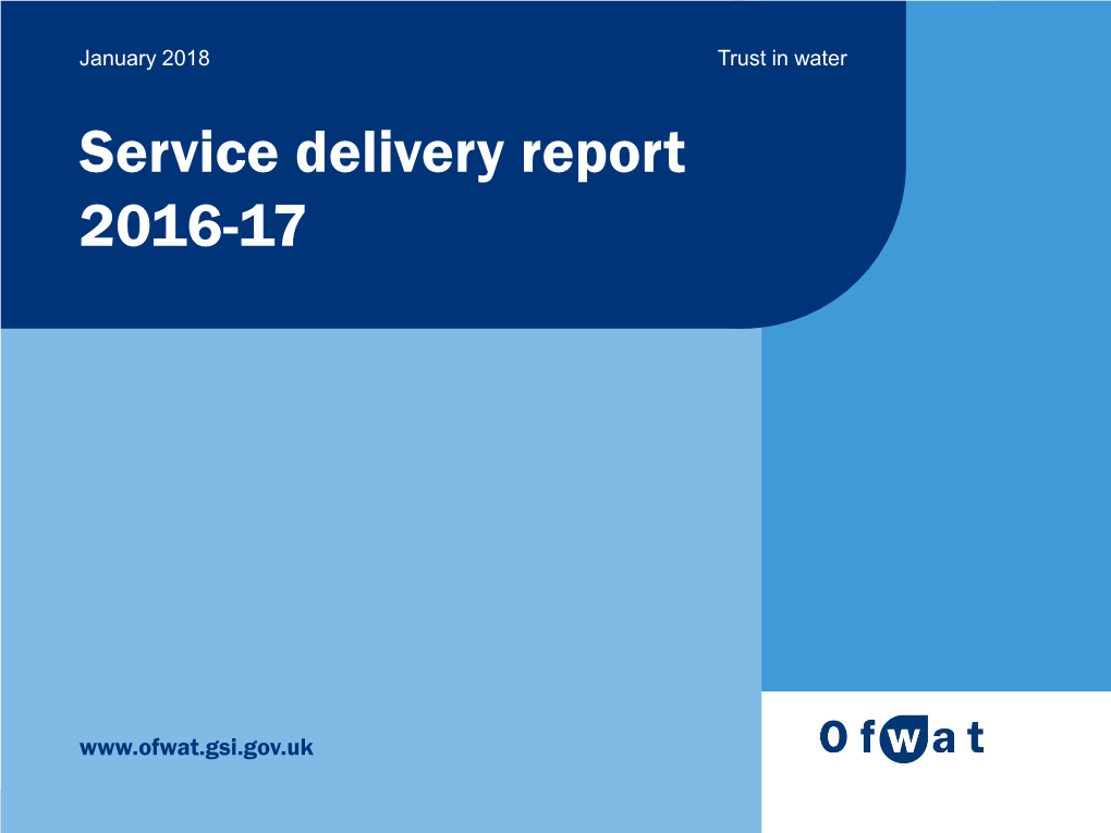 Service Delivery Report 2016-17