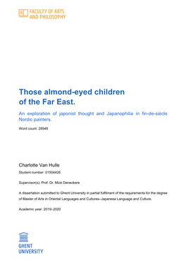 Those Almond-Eyed Children of the Far East