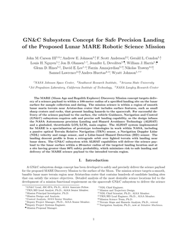 GN&C Subsystem Concept for Safe Precision Landing of the Proposed