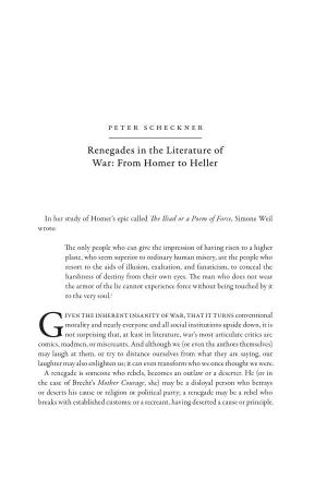 Renegades in the Literature of War: from Homer to Heller
