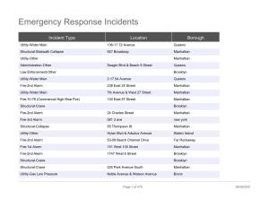 Emergency Response Incidents
