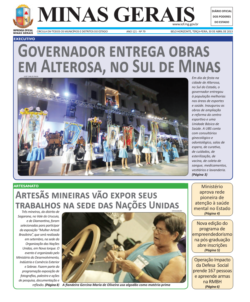 Governador Entrega Obras Em Alterosa, No Sul De Minas