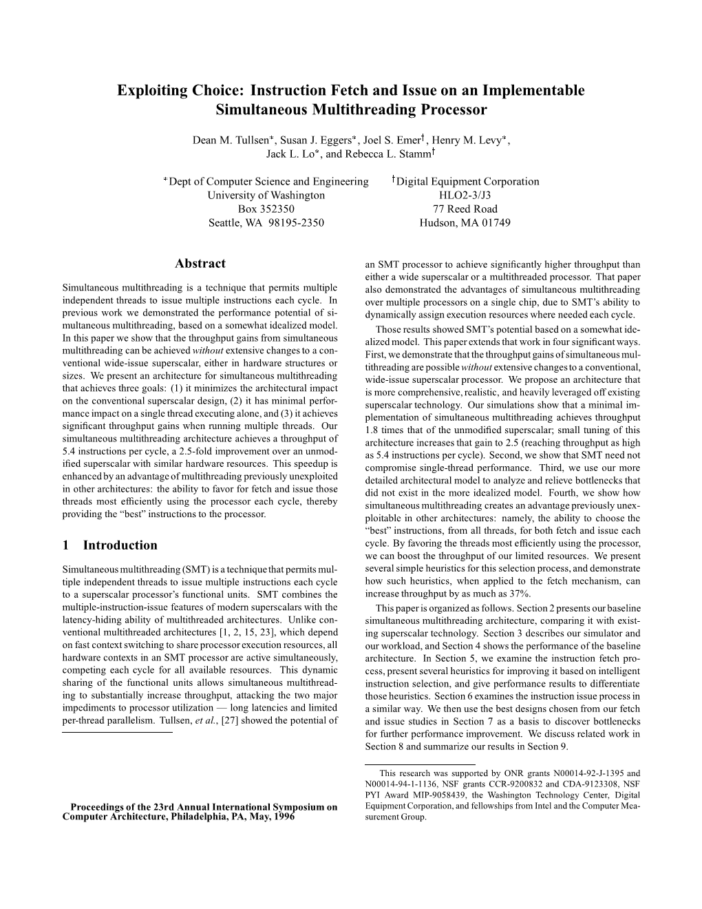 Instruction Fetch and Issue on an Implementable Simultaneous