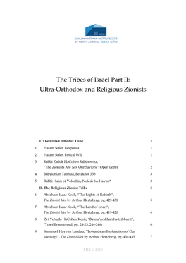 The Tribes of Israel Part II: Ultra-Orthodox and Religious Zionists
