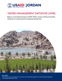 Report on the Determination of KAC Water Losses and Recommended Solutions for Improvements; Situational Assessment