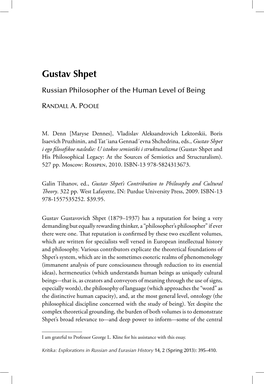 Articles Gustav Shpet