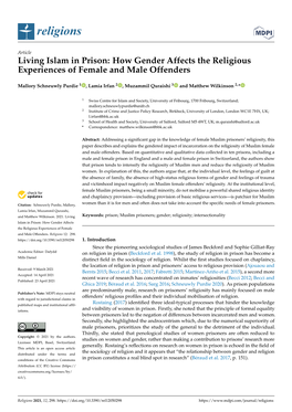 Living Islam in Prison: How Gender Affects the Religious Experiences of Female and Male Offenders