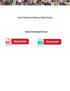 Gold Hallmark Makers Mark Guide