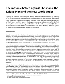The Kalergi Plan and the New World Order