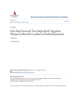 One Step Forward, Two Steps Back? Egyptian Women Within the Confines of Authoritarianism Nadine Sika