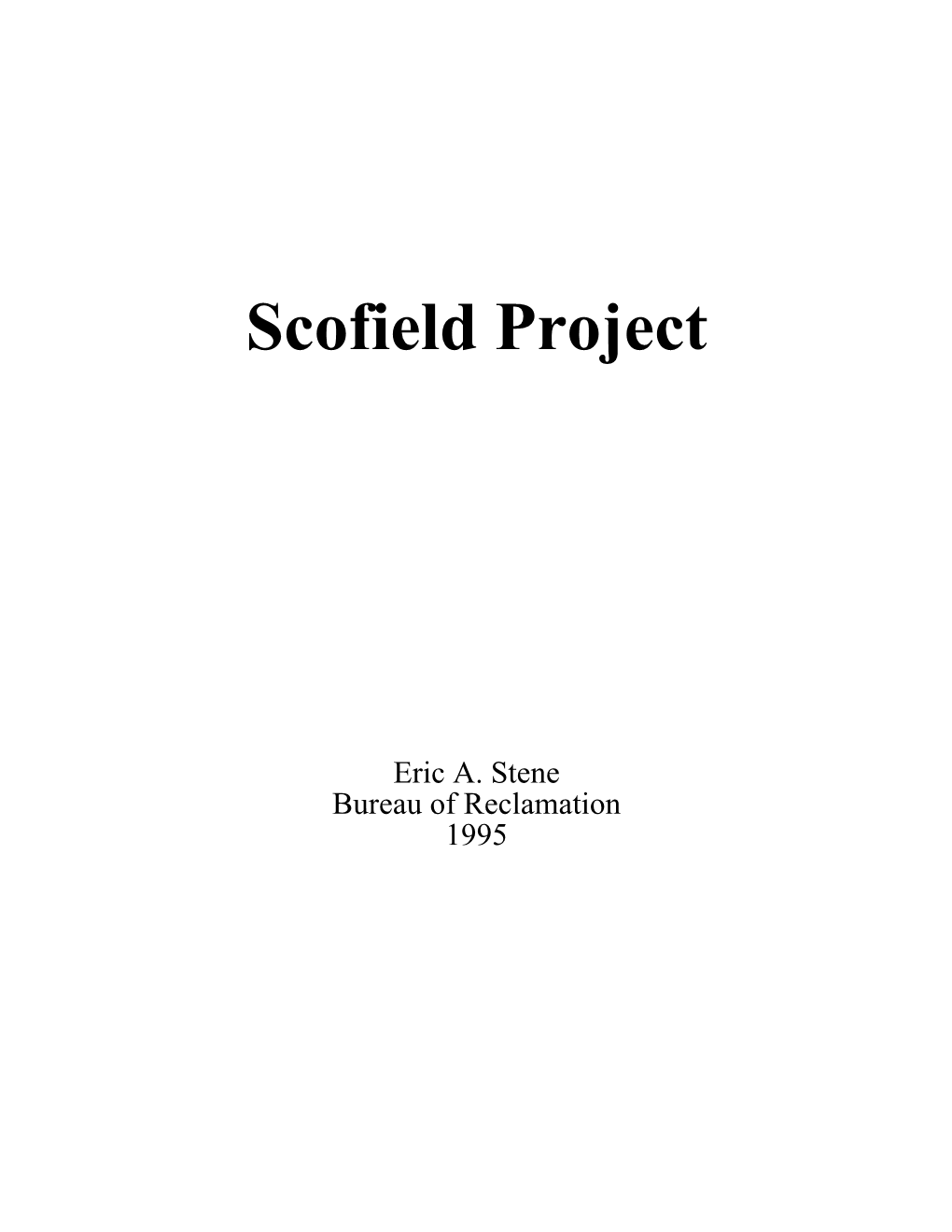 Scofield Project Draft 3