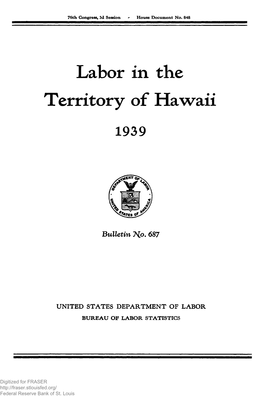 Labor in the Territory of Hawaii, 1939