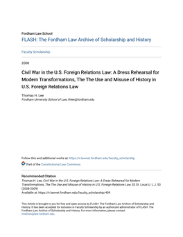 Civil War in the US Foreign Relations