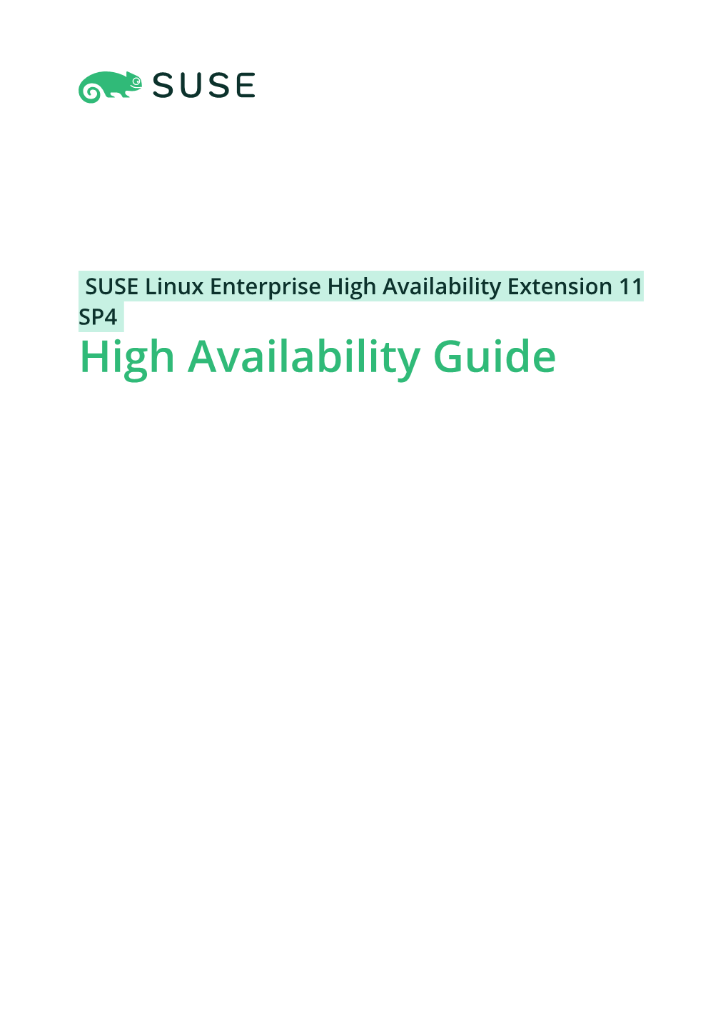 SUSE Linux Enterprise High Availability