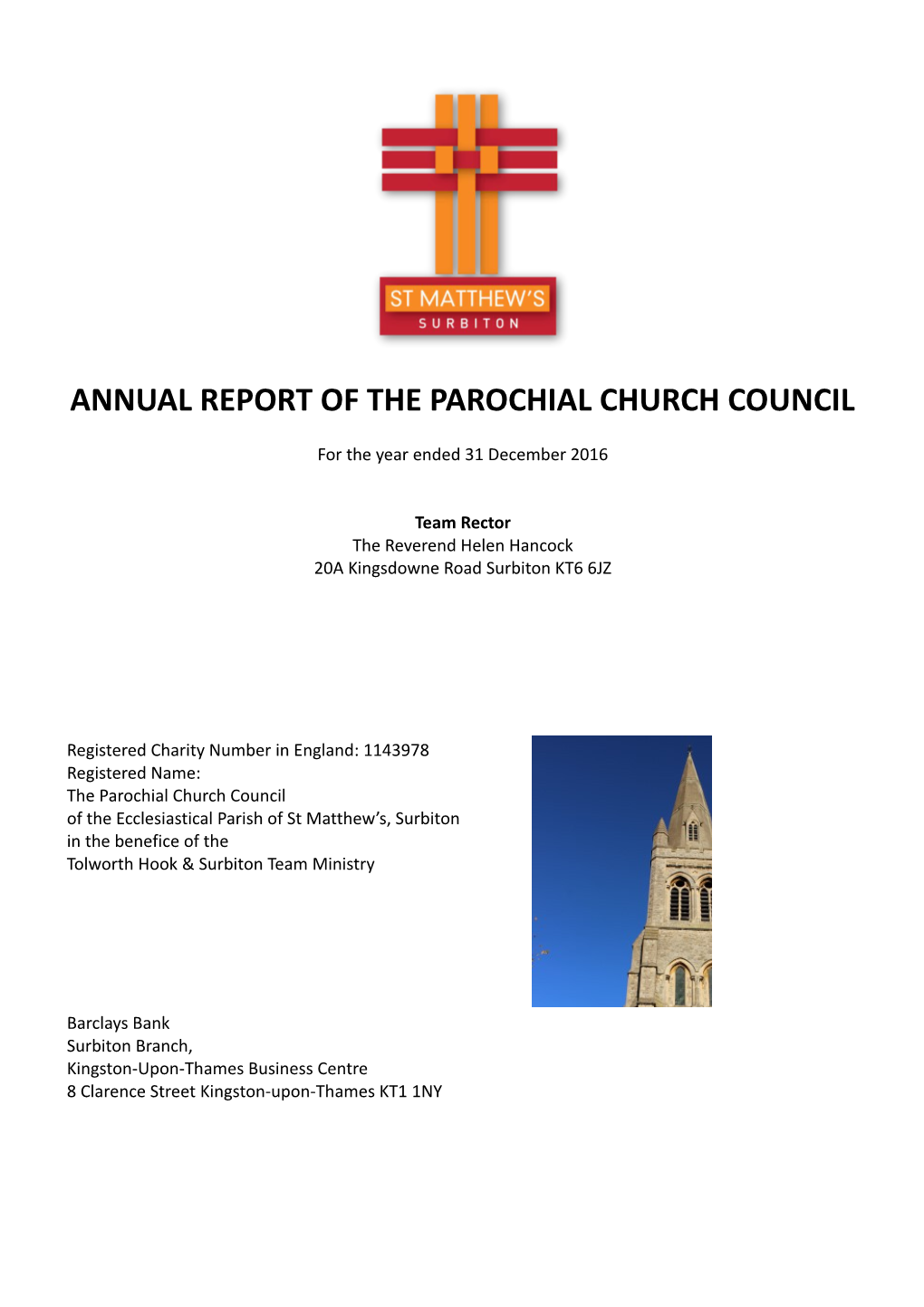 Annual Report of the Parochial Church Council