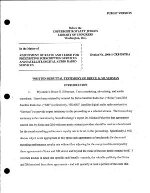 Written Rebuttal Testimony of Bruce G. Silverman