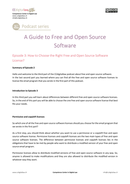 A Guide to Free and Open Source Software