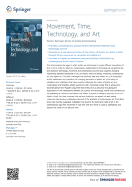 Movement, Time, Technology, and Art Series: Springer Series on Cultural Computing