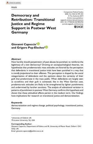 Transitional Justice and Regime Support in Postwar West Germany
