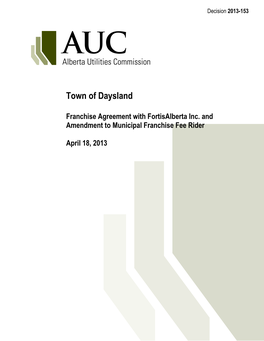 Decision 2013-153 Town of Daysland