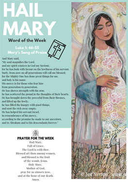 Hail Mary Prayer Sheet 2021