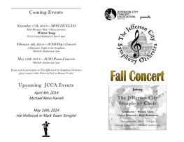 Coming Events Upcoming JCCA Events the Jefferson City