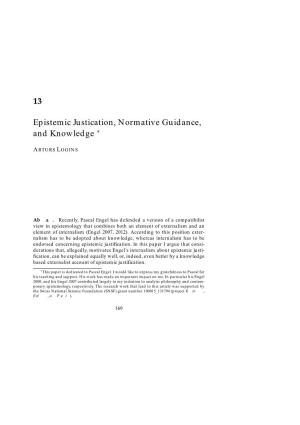 Epistemic Justification, Normative Guidance, and Knowledge