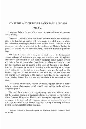 Atatürk and Turkish Language Reform